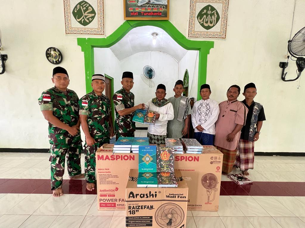 Berbagi Berkah Menyambut Bulan Ramadhan 1444 H, Satgas Yonif 511/DY Berikan Bantuan Kepada Masjid Di Perbatasan RI-PNG