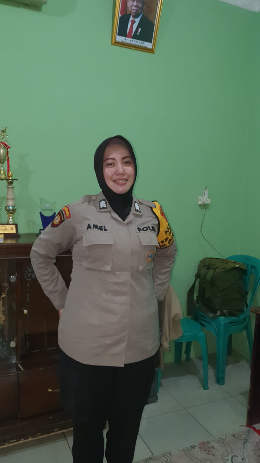 Polwan Cantik Mengajak Anak-Anak Untuk Menjaga (Kamtibmas) Saat Bulan Suci Ramadan.