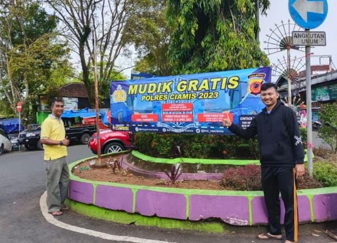 Satuan Lalu Lintas Sosialisasikan Mudik Gratis Polres Ciamis ke Wilayah Jawa Tengah