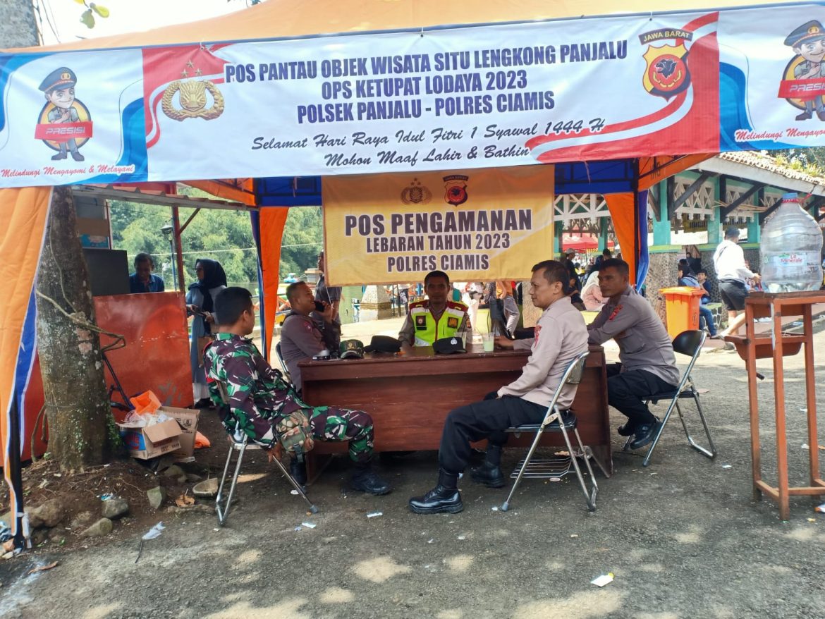 Personel Pos Pam Ops Ketupat Lodaya 2023 Patroli di Obwis Situ Lengkong Panjalu