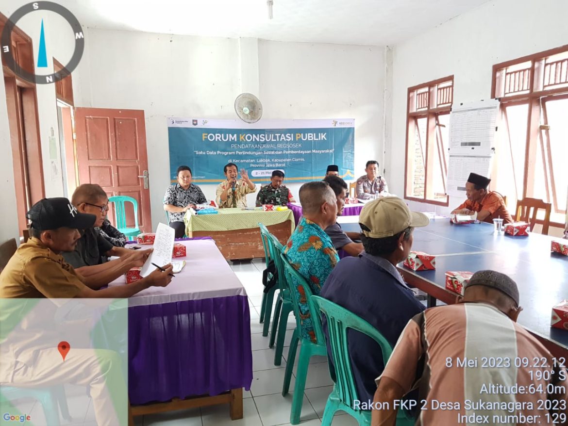 Jaga Kondusifitas Desa Sukanagara, Polsek Lakbok Monitoring FKP dalam rangka Regsosek