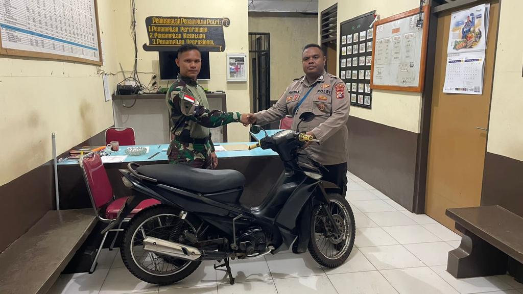 Perketat Pengamanan Perbatasan, Satgas Pamtas RI-PNG Statis Yonif 511/DY Amankan 1 Unit Sepeda Motor Di Jalan Ilegal
