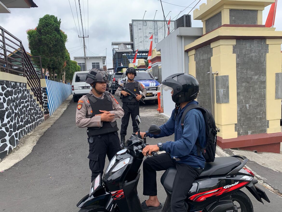 Satuan Samapta Polres Ciamis Dukung Pengamanan di Pos Jaga Mako Polres