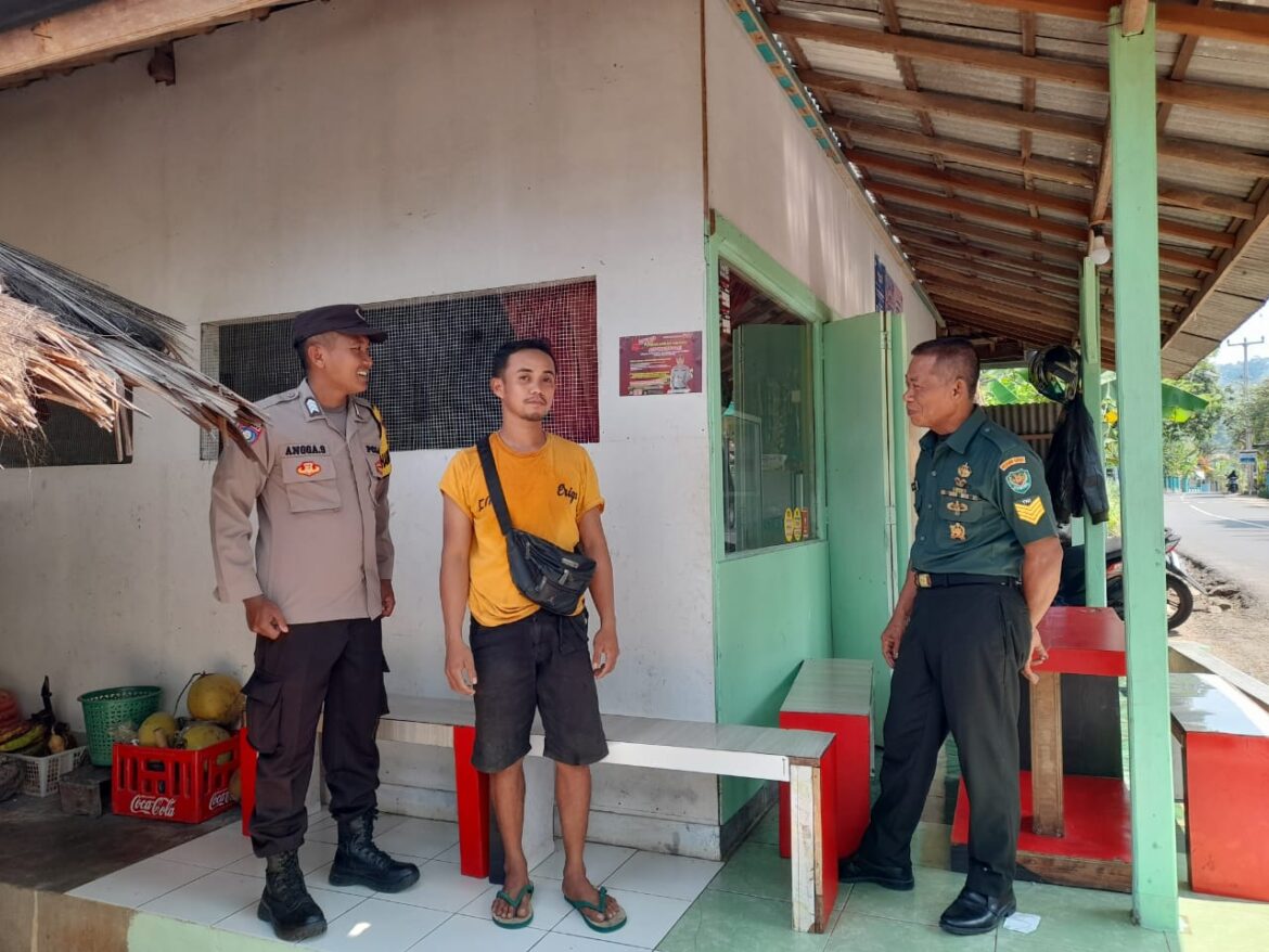 Ciptakan Kamtibmas yang Aman, Polsek Rancah Giat Pemasangan Spanduk Himbauan TPPO di Dusun Balegede