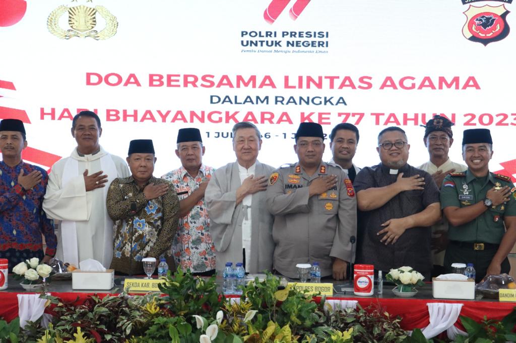 Menyambut Hari Bhayangkara ke 77, Polres Bogor Gelar Do’a Bersama Lintas Agama
