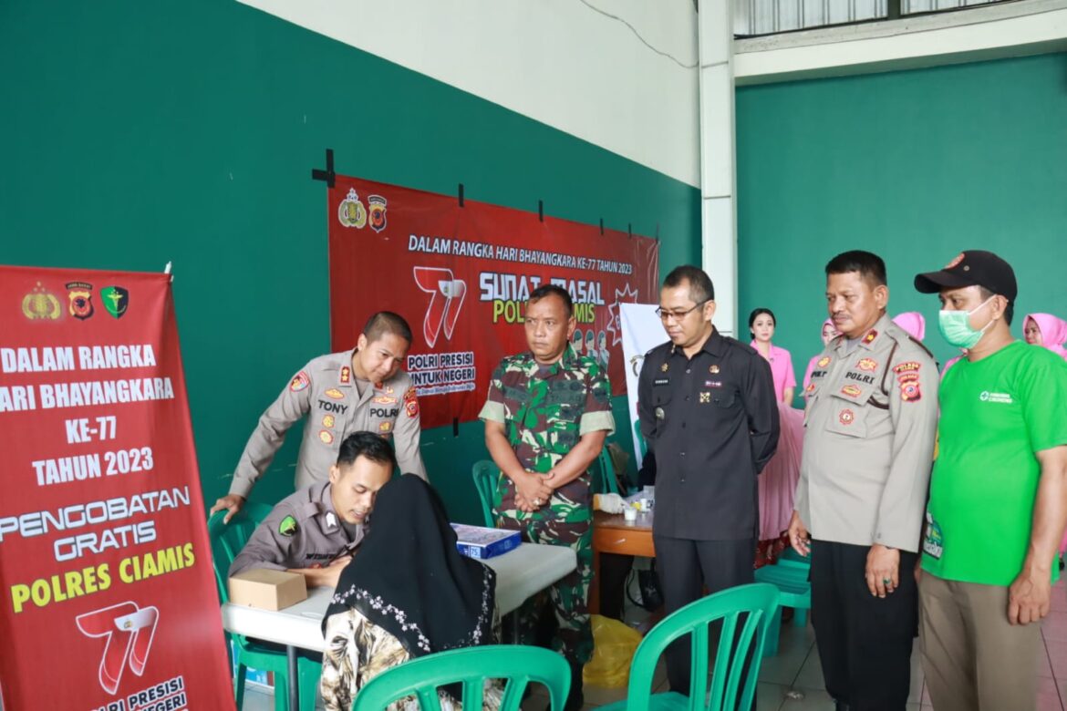Polres Ciamis Gelar Bakti Kesehatan Sambut HUT Bhayangkara ke-77 Tahun 2023