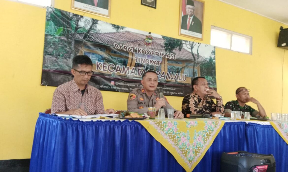 Kapolsek Panjalu Polres Ciamis Hadiri Rakor Tingkat Kecamatan, Sampaikan TPPO