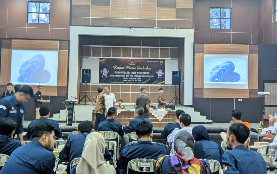 Rapat Pleno Terbuka:  KPU Kabupaten Ciamis Tetapkan 965.599 Orang Sebagai DPT Pada Pemilu 2024