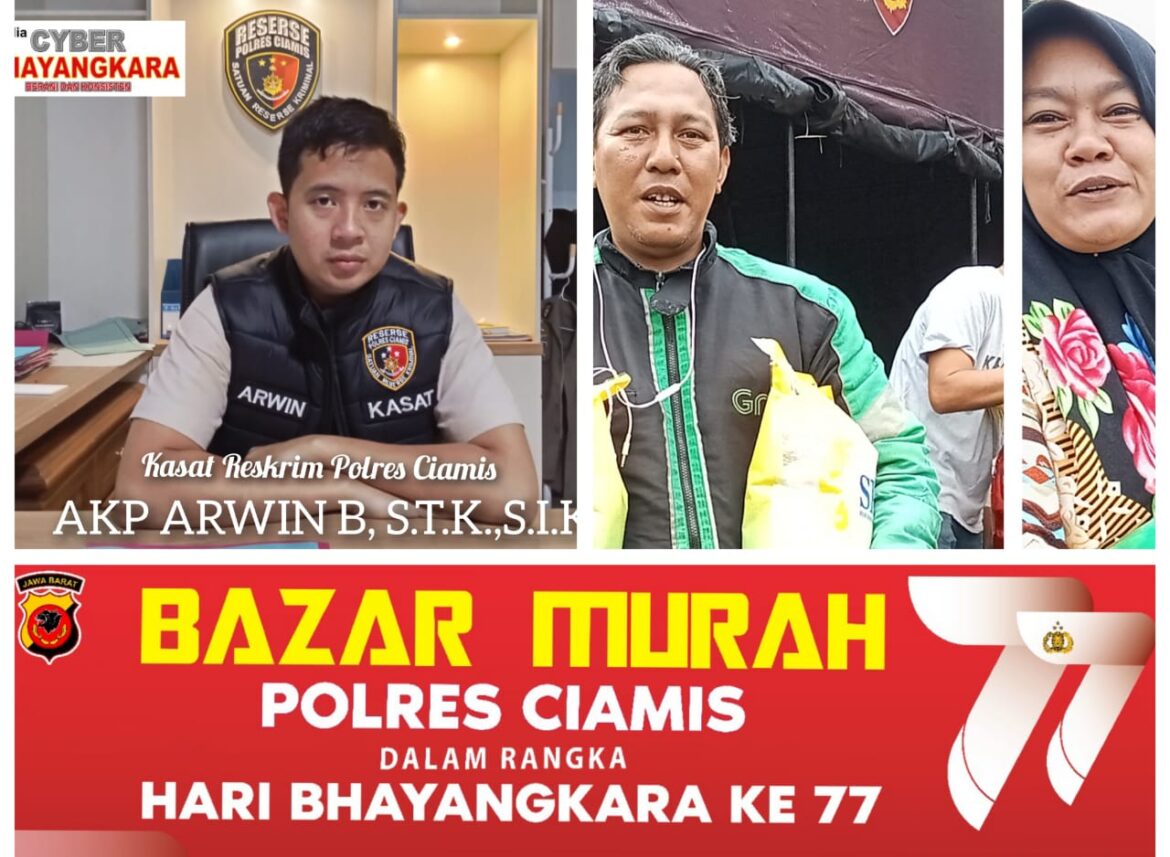 Dalam Rangka Hari Bhayangkara Ke – 77 Polres Ciamis Polda Jabar Gelar Bazar Murah