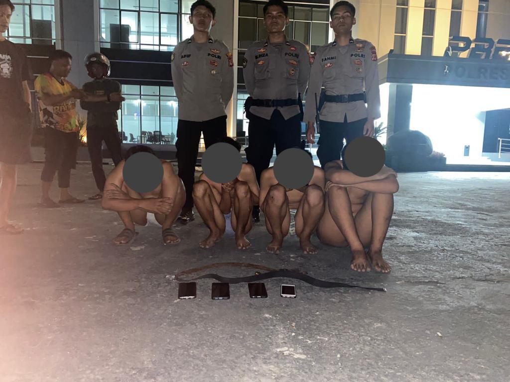 Polres Bogor Amankan 4 Orang Gangster Yang Berstatus Sebagai Pelajar