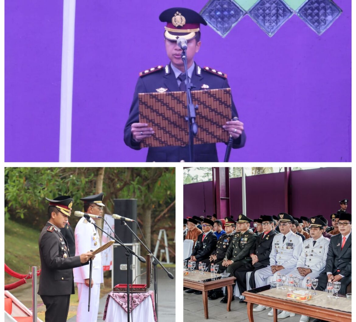 Kapolres Ciamis Jadi Pembaca Teks Pembukaan UUD 1945 Dalam Upacara HUT RI Ke-78 Tingkat Kab.Ciamis