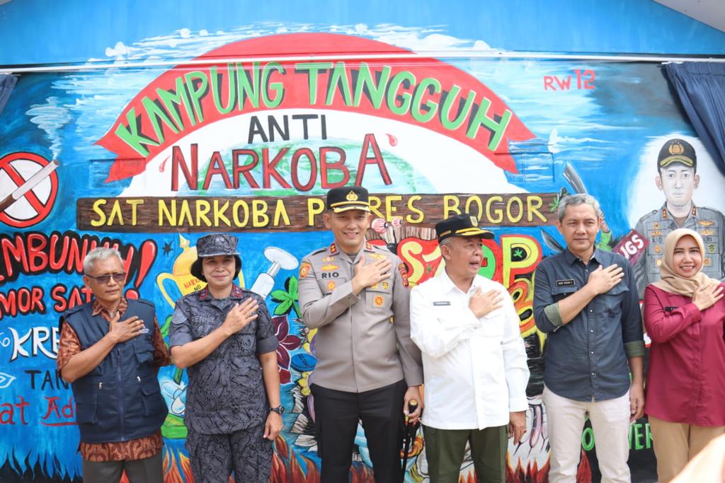 Minimalisir Peredaran Narkotika, Polres Bogor Launching – Resmikan Kampung Tangguh Bebas Narkoba