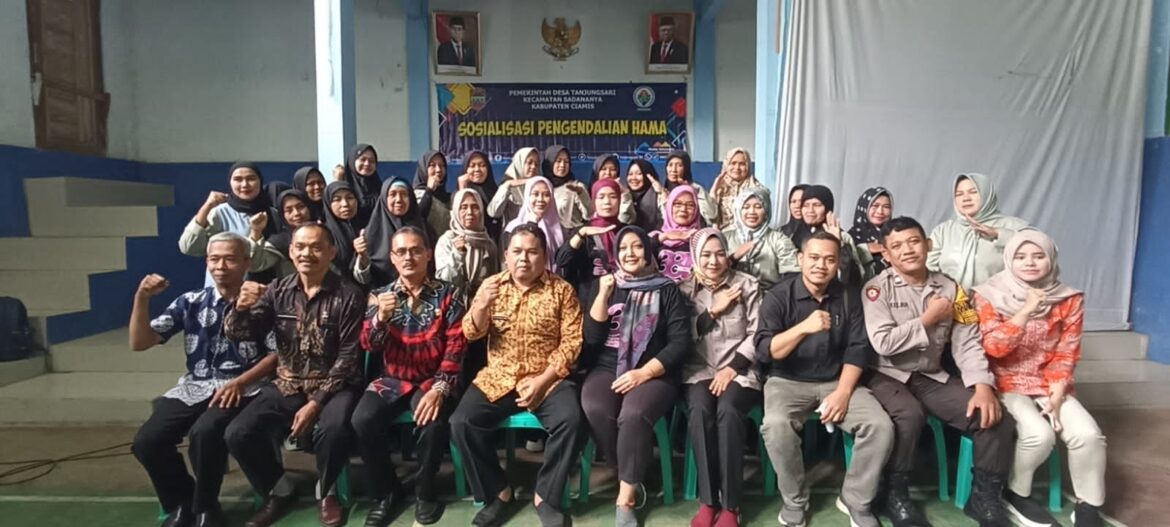Polsek Ciamis Monitoring Sosialisasi Pengendalian Hama Tanaman Pangan ke Desa Tanjungsari