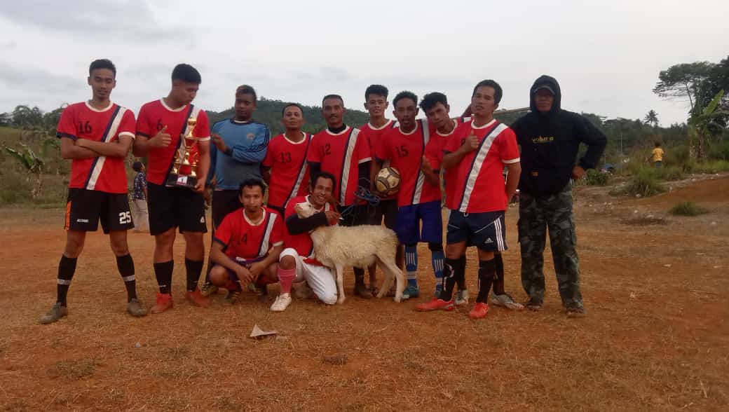 Laga Final Turnamen Sepak Bola Memeriahkan HUT RI ke 78 Mempertemukan Tim Oray Sawah FC VS Noyot FC