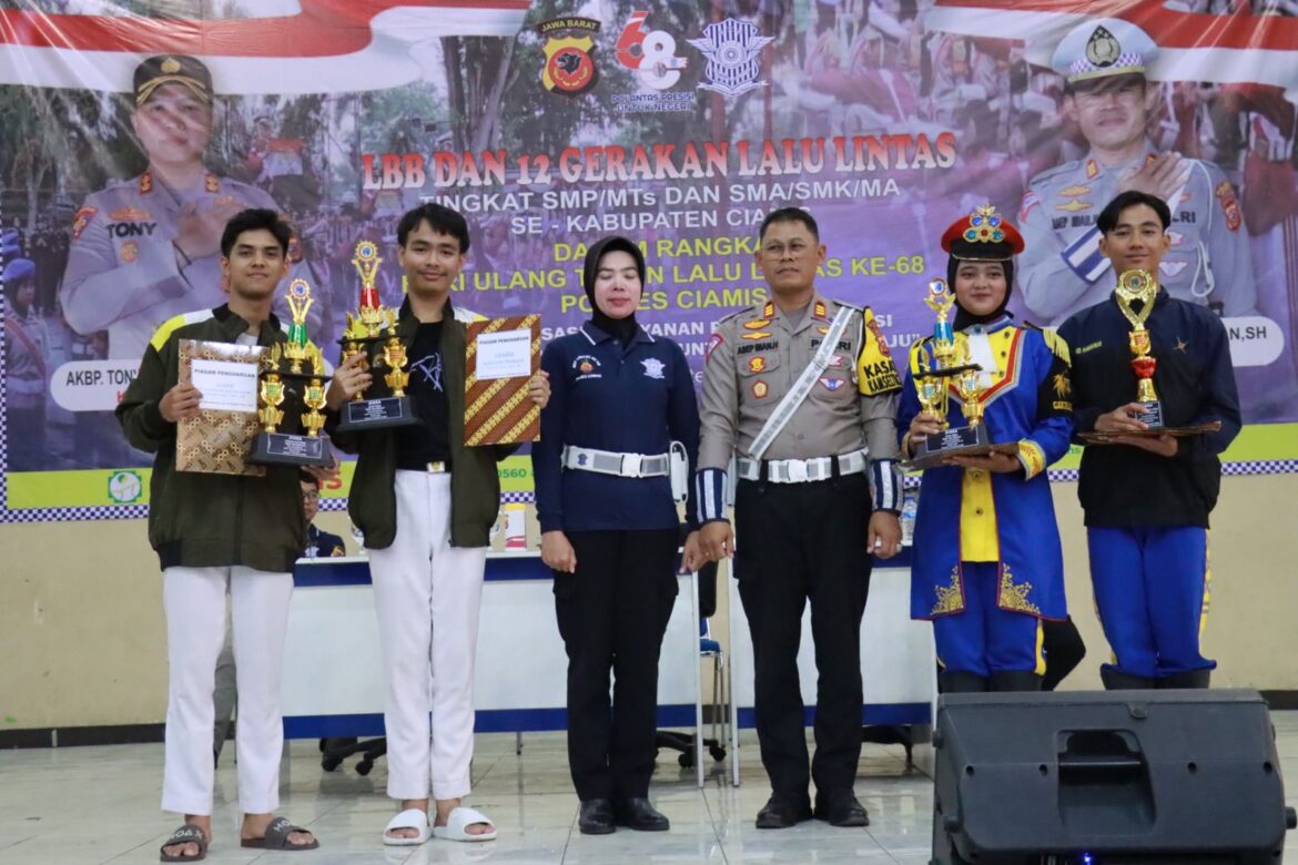 Sambut Ulang Tahun ke -68: Satlantas Polres Ciamis Gelar Lomba 12 Gerak Gatur Lantas Tingkat Pelajar di Kabupaten Ciamis