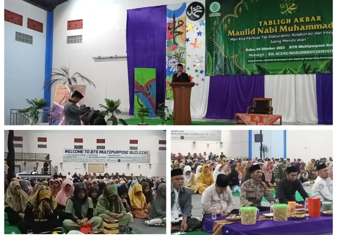 Peringati Maulid Nabi Muhammad SAW 1445 H: Ribuan Masyarakat Desa Sindangsari Ciamis Ikuti Do’a Bersama dan Tabligh Akbar