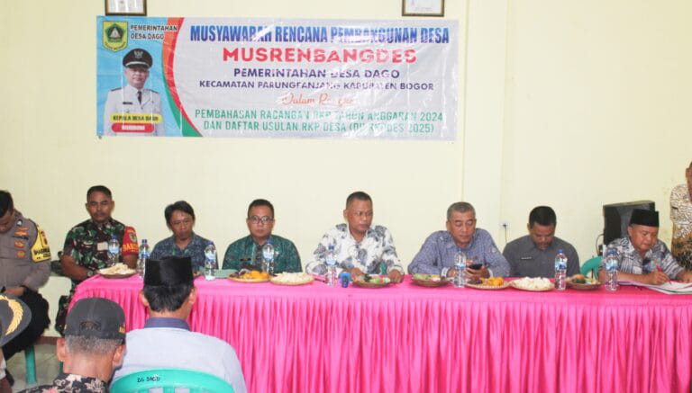 Babinsa Dago Dede Sulaiman Hadiri Musrenbang Desa”Sinergitas TNI-Porli dengan Pemerintah Desa”
