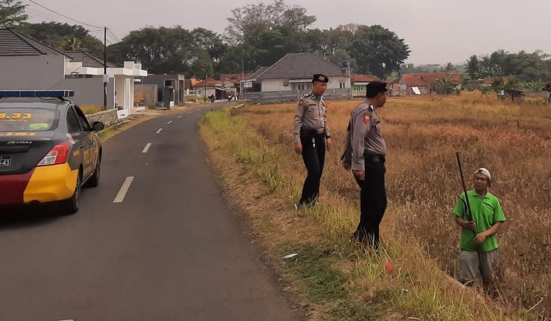 Sat Samapta Polres Ciamis Patroli Dialogis Antisipasi Dampak El Nino Pesawahanan Imbanagara