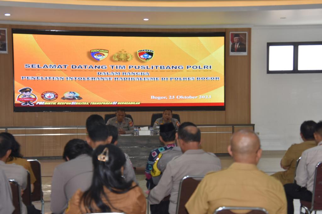 Puslitbang Polri Gelar Penelitian Intoleransi dan Radikalisme Di Polres Bogor