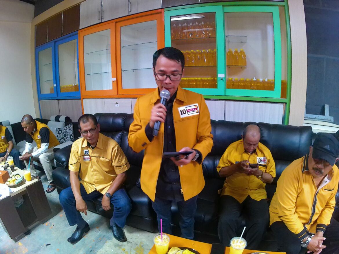 Resmikan Kantor DPC Baru, Caleg Muda DPRD Denny Januar dan Para Pengurus DPC Partai Hanura Kota Depok Gelar syukuran Dan santunan