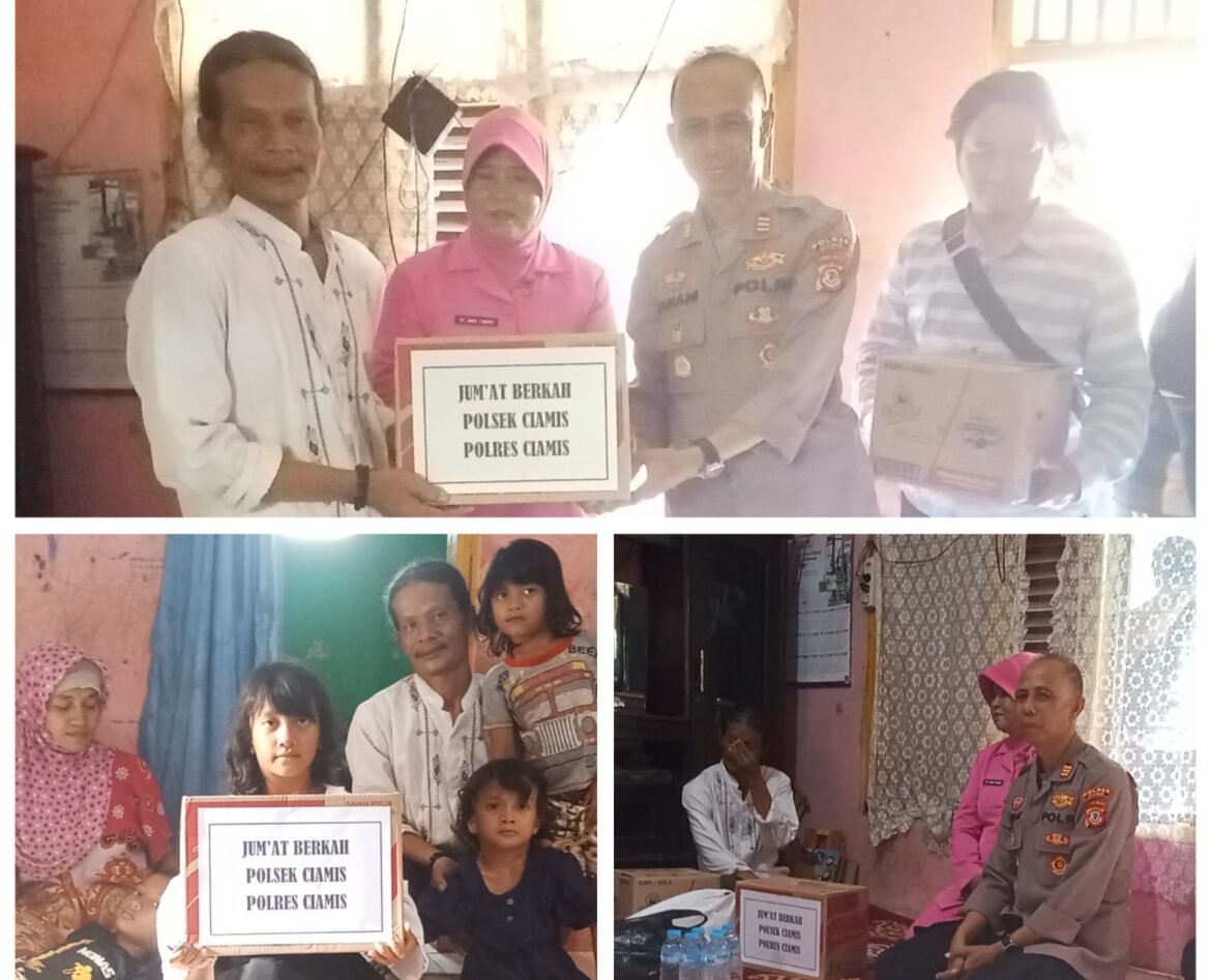Mantap! Sinergi TNI Polri, Kapolsek Ciamis Kunjungi dan Bantu Warga Tidak Mampu