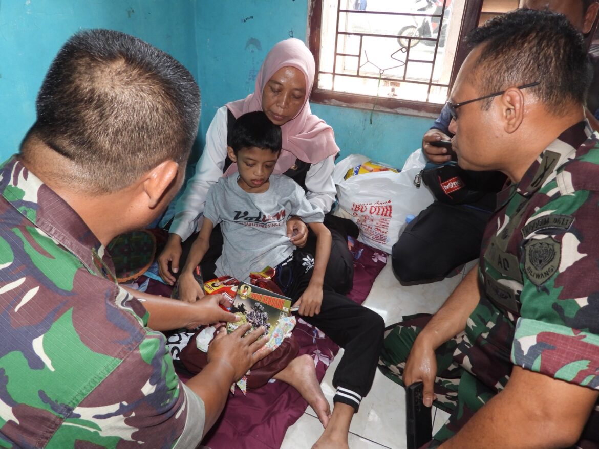 Kodim 0613/Ciamis Kunjungi Kondisi Anak, Korban Kekerasan Orang Tua di Kota Banjar