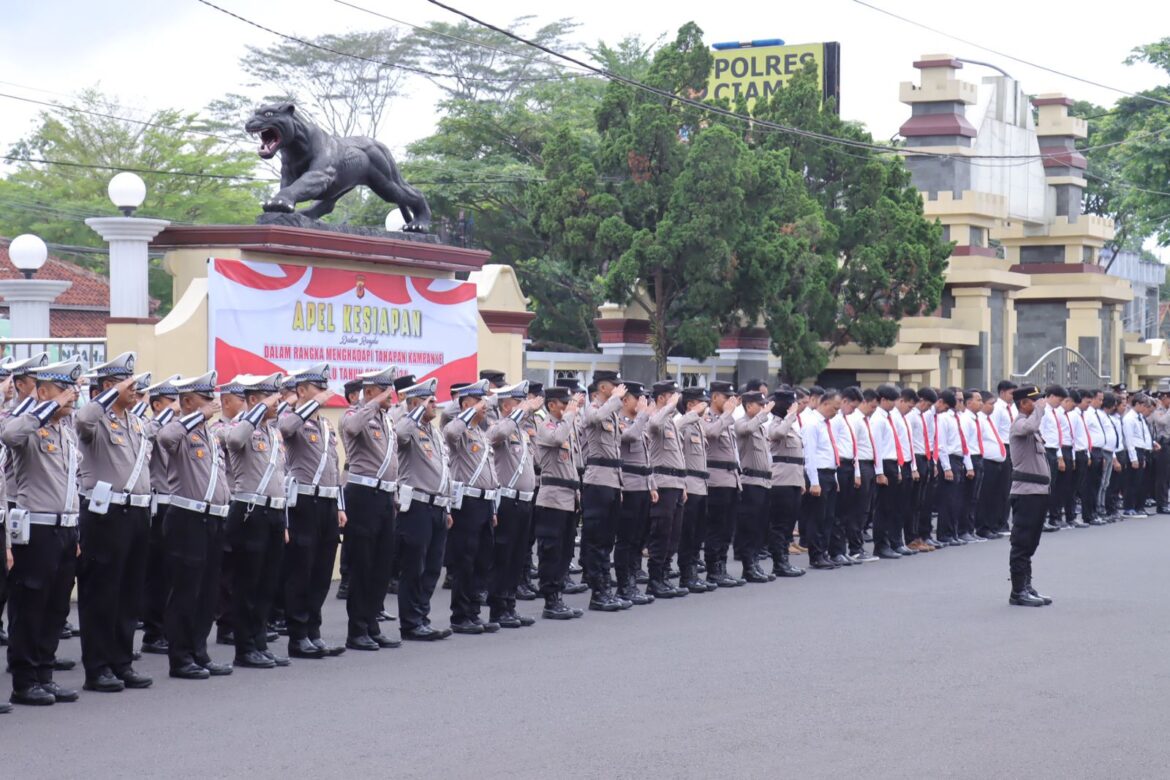 Polres Ciamis Polda Jabar Gelar Apel Kesiapan Pengamanan Kampanye Pemilu 2024