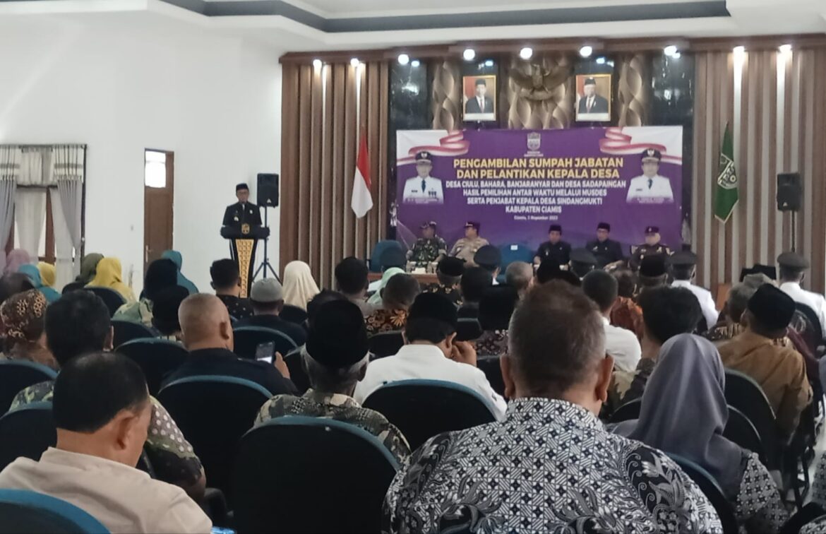 5 Kepala Desa Terpilih Antar Waktu di Ciamis Dilantik, Begini Pesan Bupati Herdiat