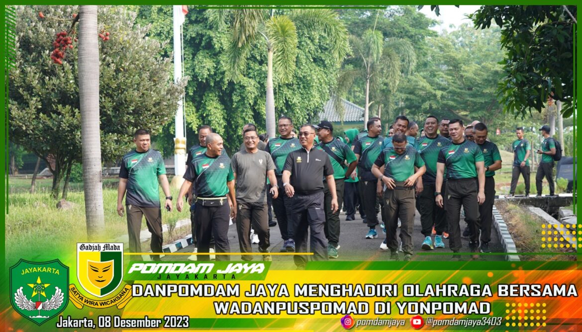 Pomdam Jaya/Jayakarta – Jakarta Selatan. Danpomdam Jaya/Jayakarta Kolonel Cpm Irsyad Hamdie Bey Anwar , menghadiri acara olahraga bersama di Yonpomad Puspomad, Jonggol, Jumat (8/12/2023).