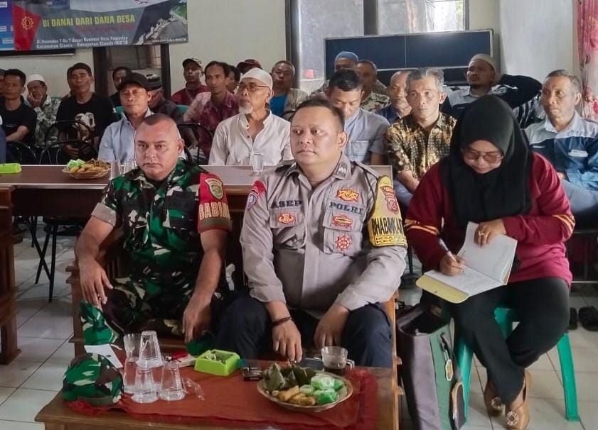 Polsek Ciamis Monitoring Kegiatan Sosialisasi Pembentukan KPPS Desa Pawindan