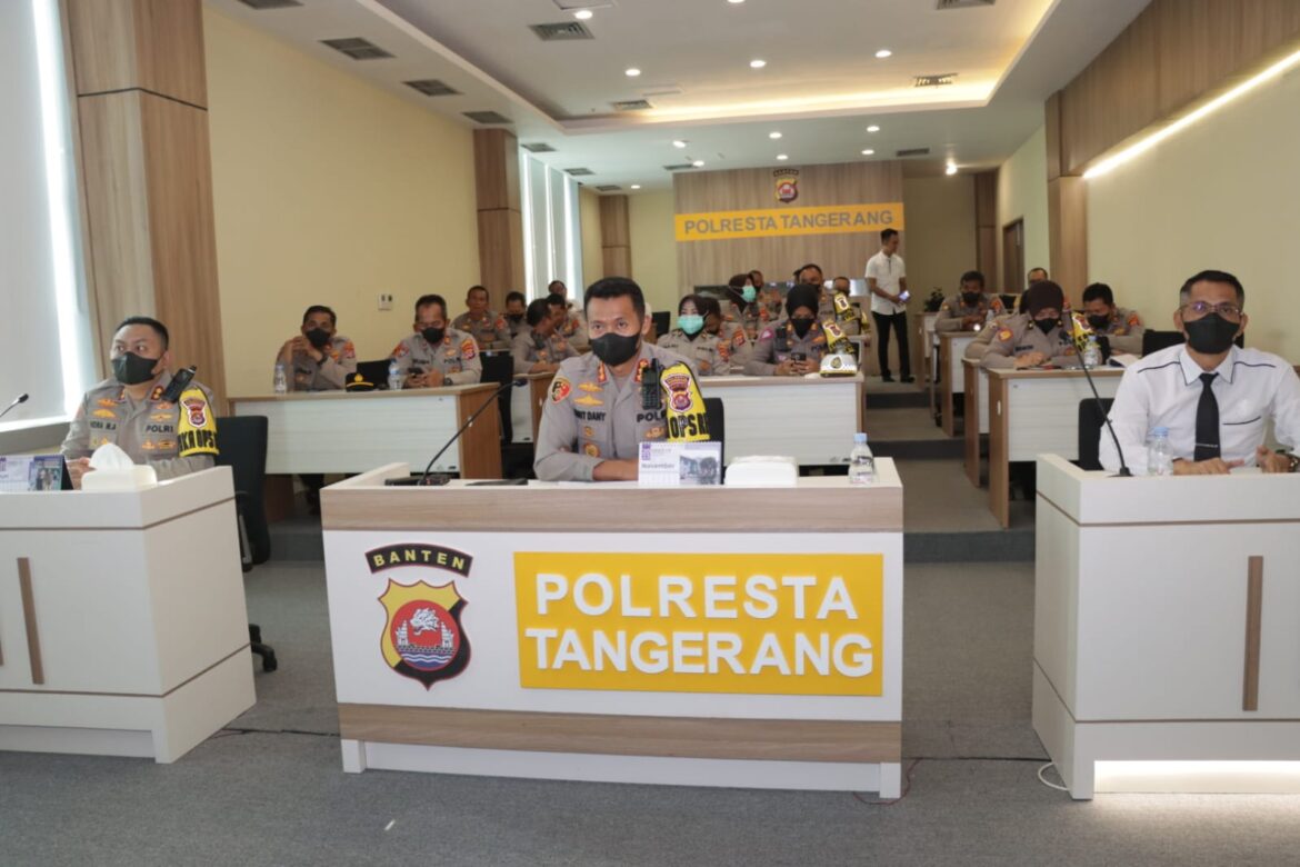 Polresta Tangerang Ikuti Arahan Kapolda Banten Via Video Conference