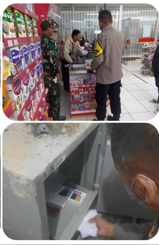 Polsek Sukamakmur Polres Bogor, Selidiki Lakukan Cek TKP Aksi Pemboobolan Sebuah Minimarket Pencurian dengan Pemberatan