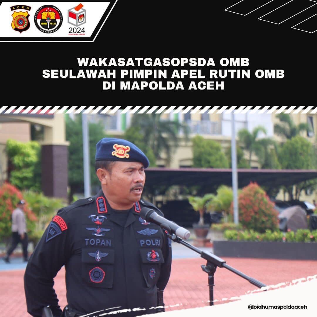 Wakasatgasopsda Pimpinan Apel Rutin Operasi Mantap Brata  Seulawah 2023-2024