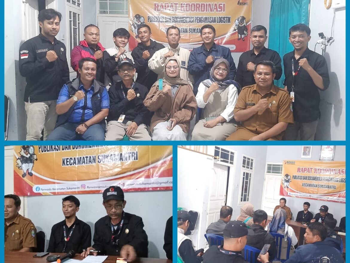 Panwascam Sukamantri Gelar Press Release Publikasi dan Dokumentasi Pengawasan Logistik Pemilu 2024