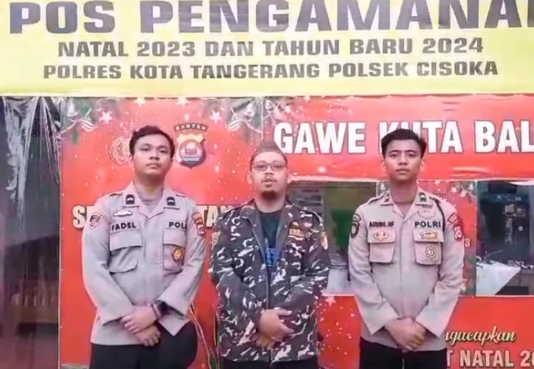 Sinergisitas, Banser Bantu Polresta Tangerang Dalam Rangka Pengamanan Pos Nataru 2024