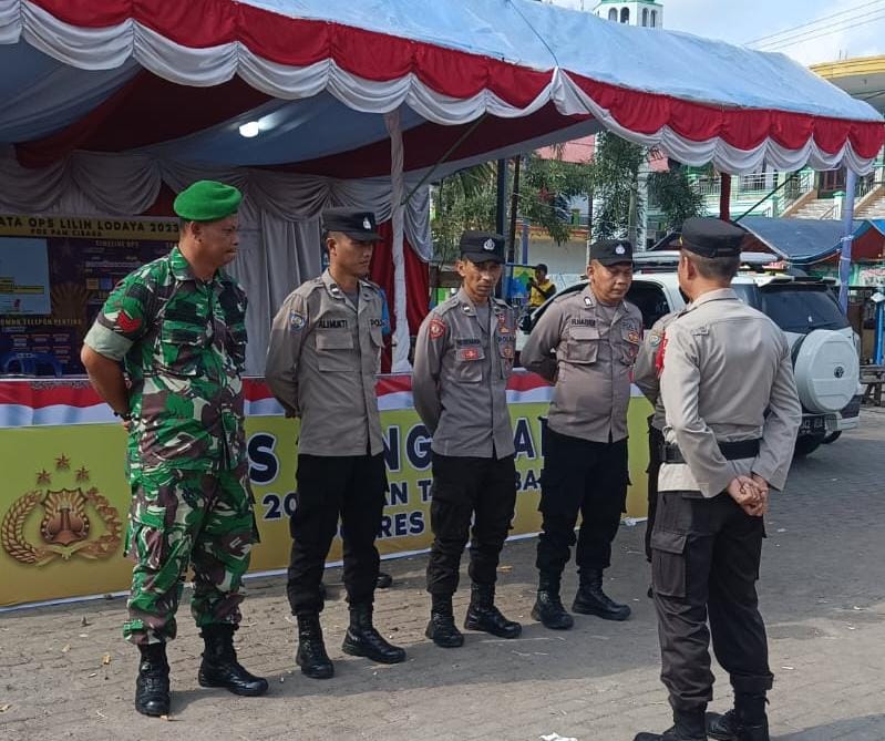 Polsek Cisaga Polres Ciamis Giat Apel Personil Operasi Lilin Lodaya Dalam Rangka Pengamanan Natal dan Tahun Baru
