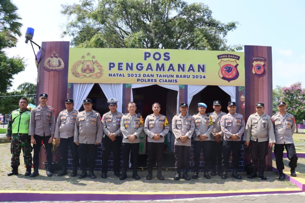Kapolres Ciamis Cek Kesiapan Personel Ops Lilin Lodaya di Pos Pam Surawisesa Kawali