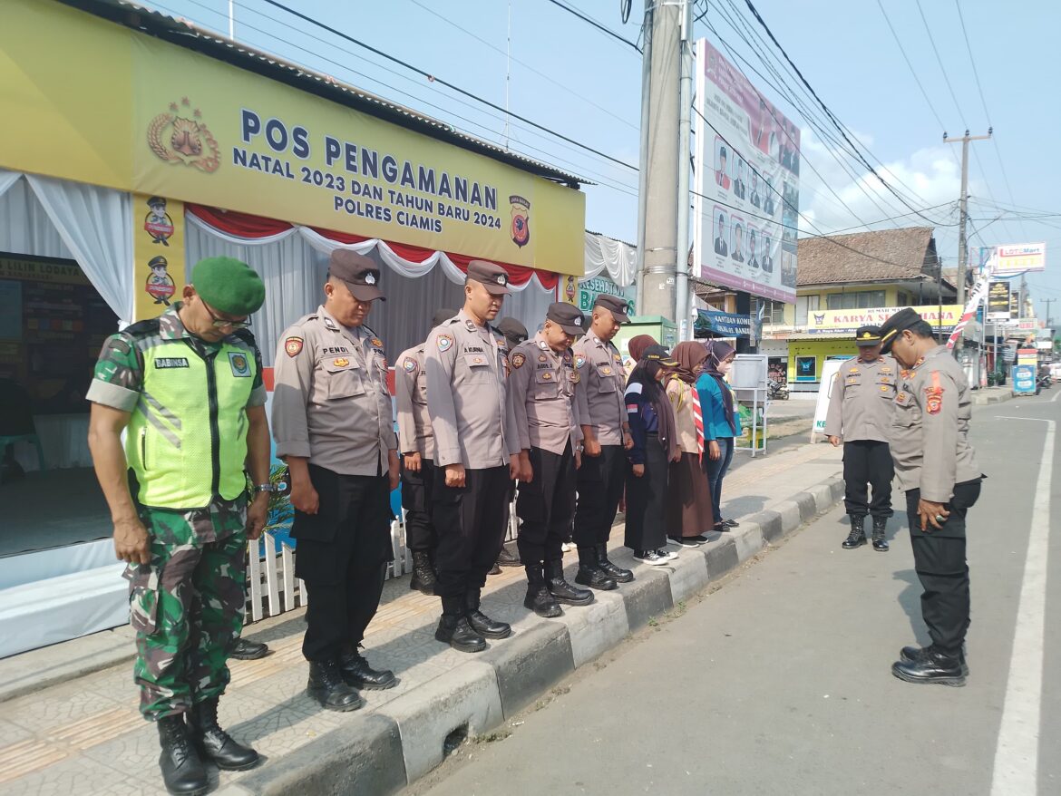 Ops Lilin Lodaya 2023-2024: Polsek Banjarsari Giat Pengamanan dan Pengawasan Apel Pagi Personil Pos Pam Banjarsari