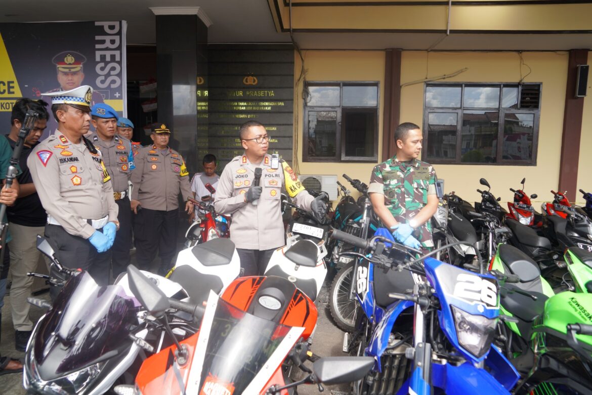 Razia Gabungan TNI-Polri Selama 4 Hari, Polres Tasikmalaya Kota Amankan Ratusan Motor Knalpot Bising