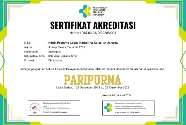 Paripurna, Klinik Lapas Narkotika Jakarta Meraih Sertifikat Akreditasi Dari Kementerian Kesehatan RI