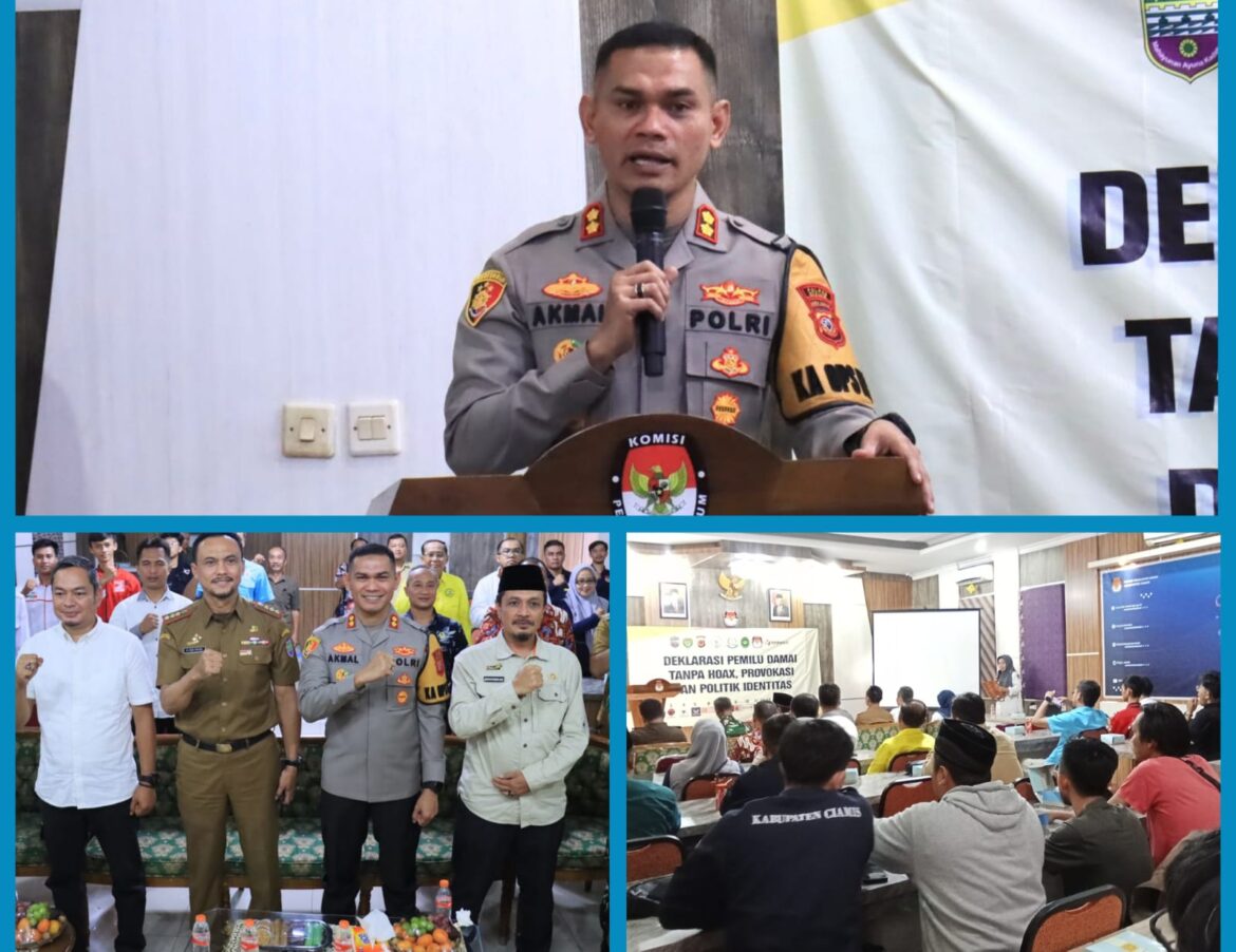 Deklarasi Damai, Kapolres Ciamis Ajak Masyarakat Ciamis Sukseskan Pemilu 2024 Dengan Aman