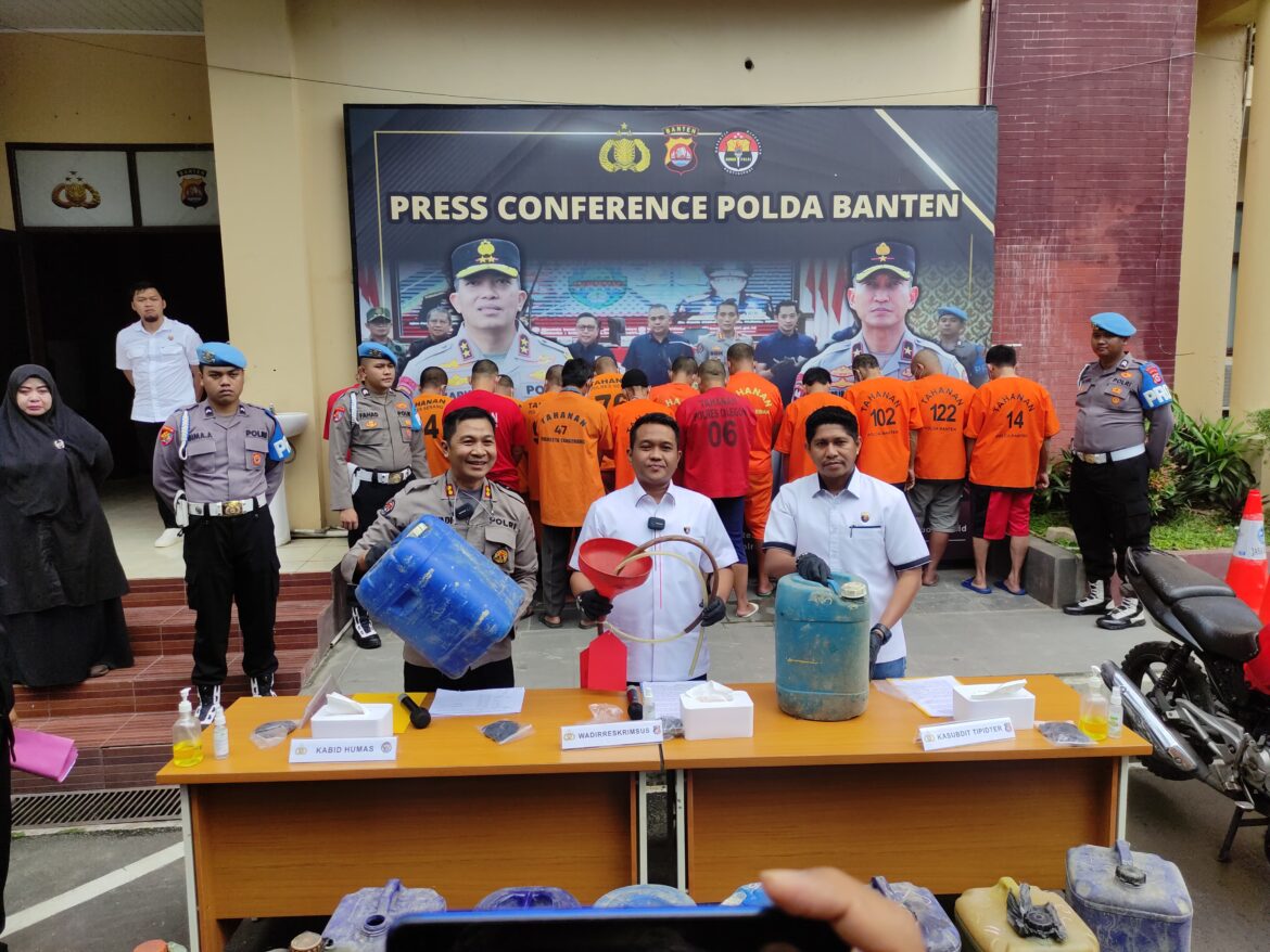 Ditreskrimsus Polda Banten dan Satreskrim Polres Jajaran Ungkap Kasus Penyalahgunaan BBM Subsidi