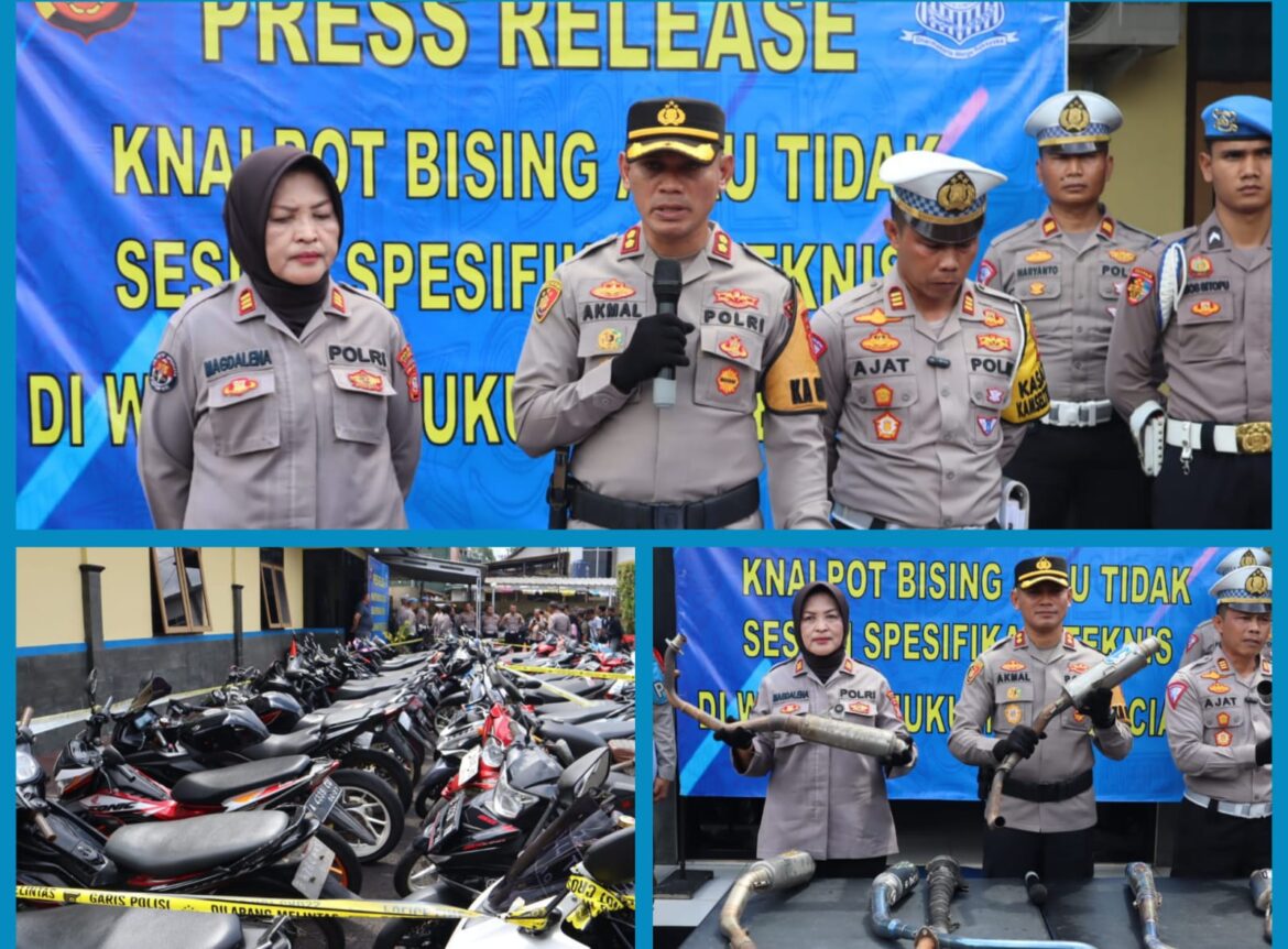 Sepekan, Satlantas Polres Ciamis Amankan 70 Kendaraan Berknalpot Tak Sesuai Spesifikasi