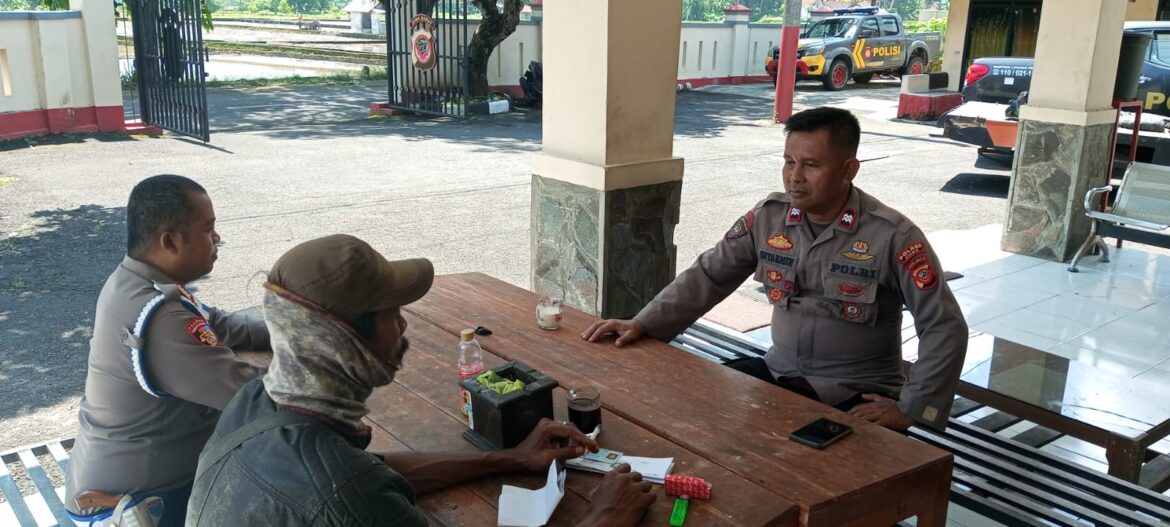 Ops Mantap Brata, Polsek Pamarican Polres Ciamis Koorkom Bareng Warga Pamarican di Makopolsek