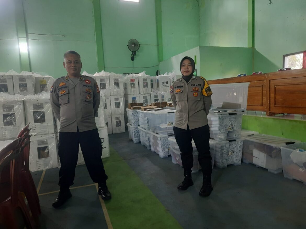Ops Mantap Brata, Polsek Ciamis Polres Ciamis Bersiaga PAM di PPK Baregbeg Pasca Pencoblosan