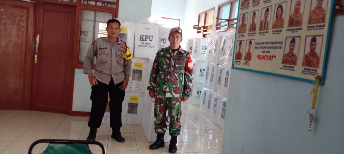 Ops Mantap Brata, Polsek Lakbok Polres Ciamis Bersiaga PAM di PPK Lakbok Pasca Pencoblosan