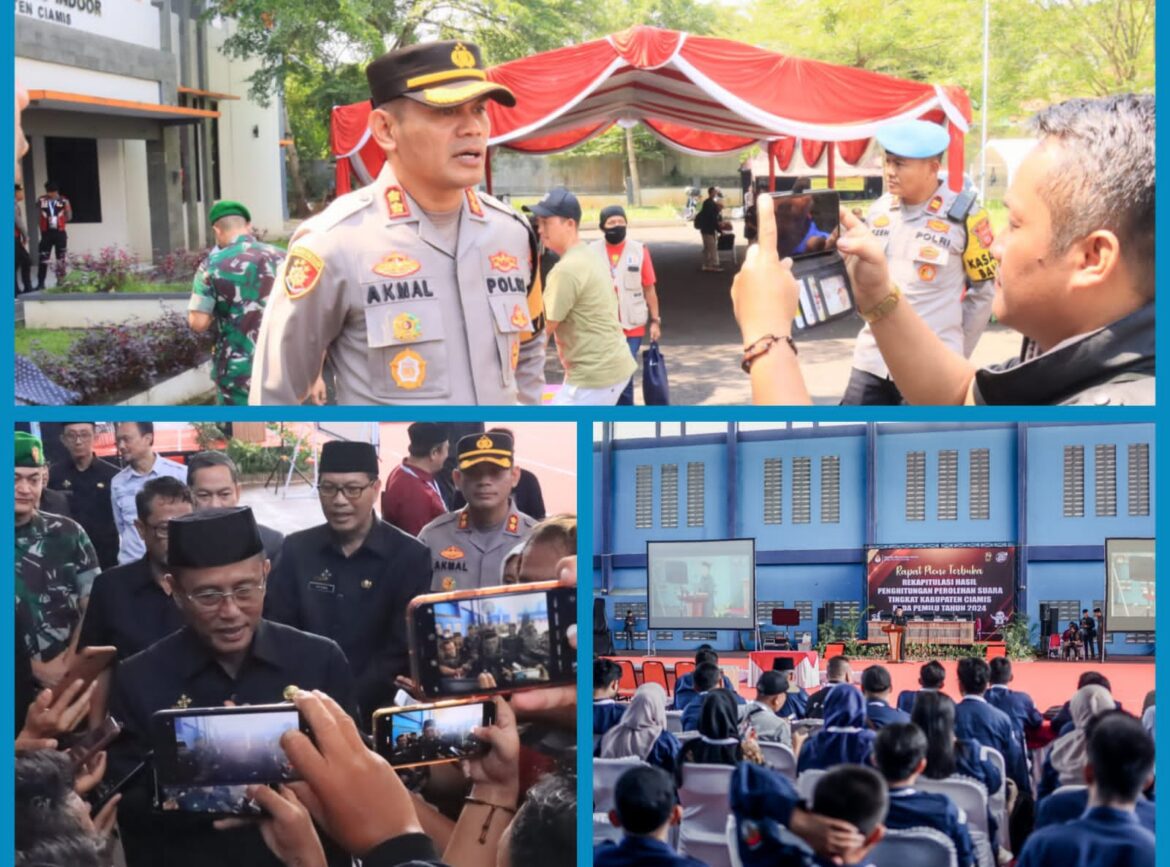 Secara Langsung Kapolres Pantau Proses Rekapitulasi Suara Pemilu 2024 Tingkat Kabupaten Ciamis