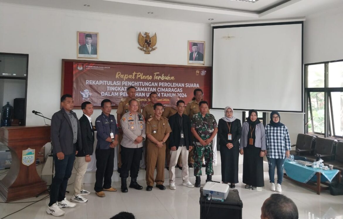 Polsek Cimaragas Polres Ciamis Bersiaga Amankan Proses Rekapitulasi Tingkat PPK Cimaragas