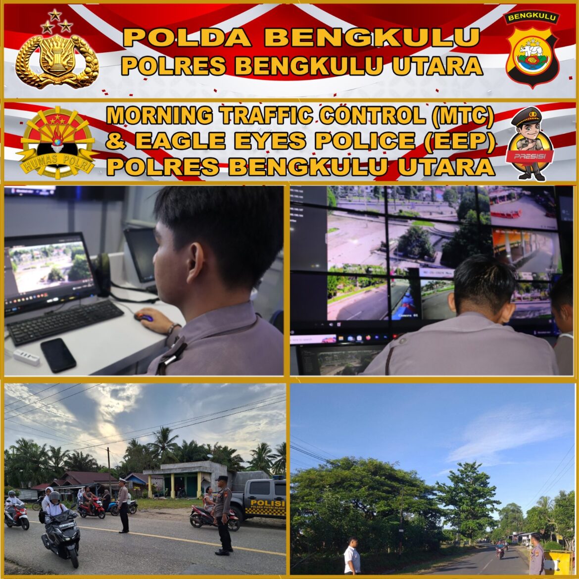 Wujud ” Pelayanan Super Prima” Kepada Masyarakat, Polres Bengkulu Utara Melaksanakan ” morning Traffic Control” (MTC) &  Eangle Eyes Police” (EEP)