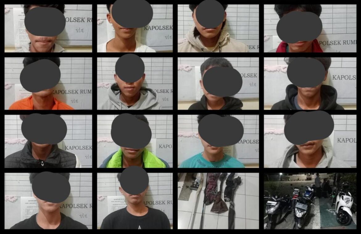 14 Remaja Diamankan Oleh Kepolisian Sektor Rumpin Terkait Aksi Tawuran di Desa Rabak